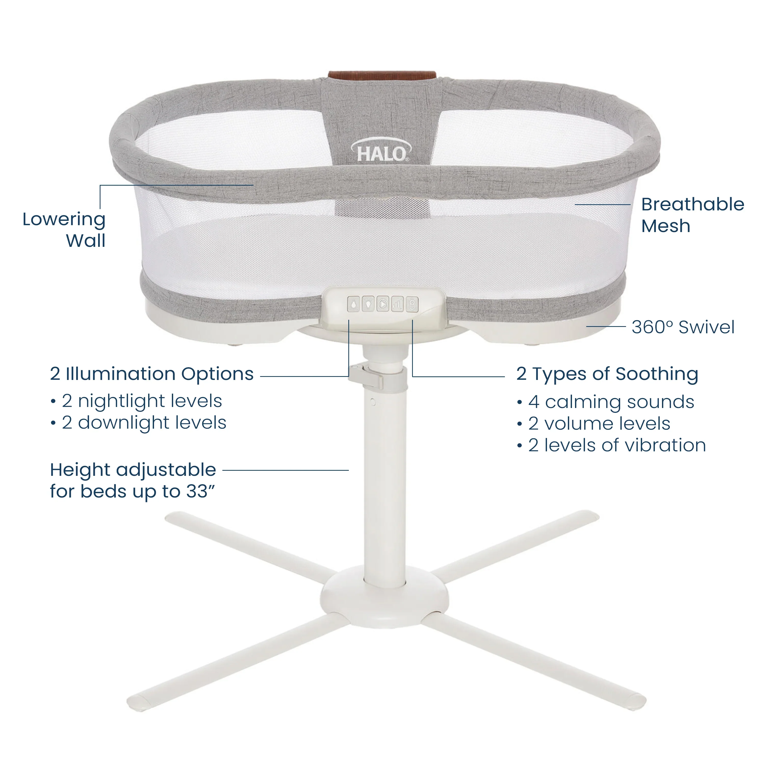 HALO BassiNest Swivel Sleeper Luxe Series - Image 14