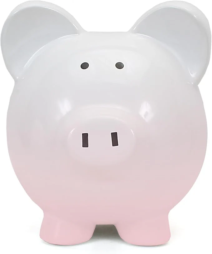 Ombre Ceramic Big Ear Pink Ombre Pig Bank - Image 3