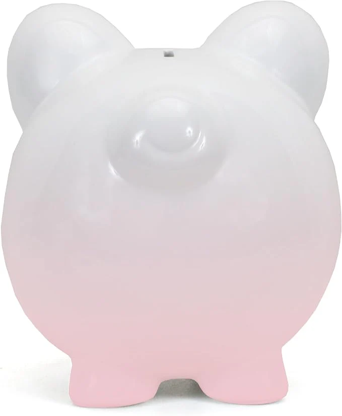 Ombre Ceramic Big Ear Pink Ombre Pig Bank - Image 4