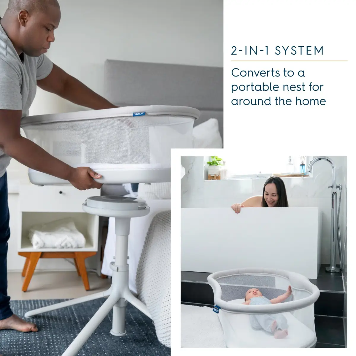 HALO BassiNest Swivel Sleeper 3.0 Solid Grey - Image 11