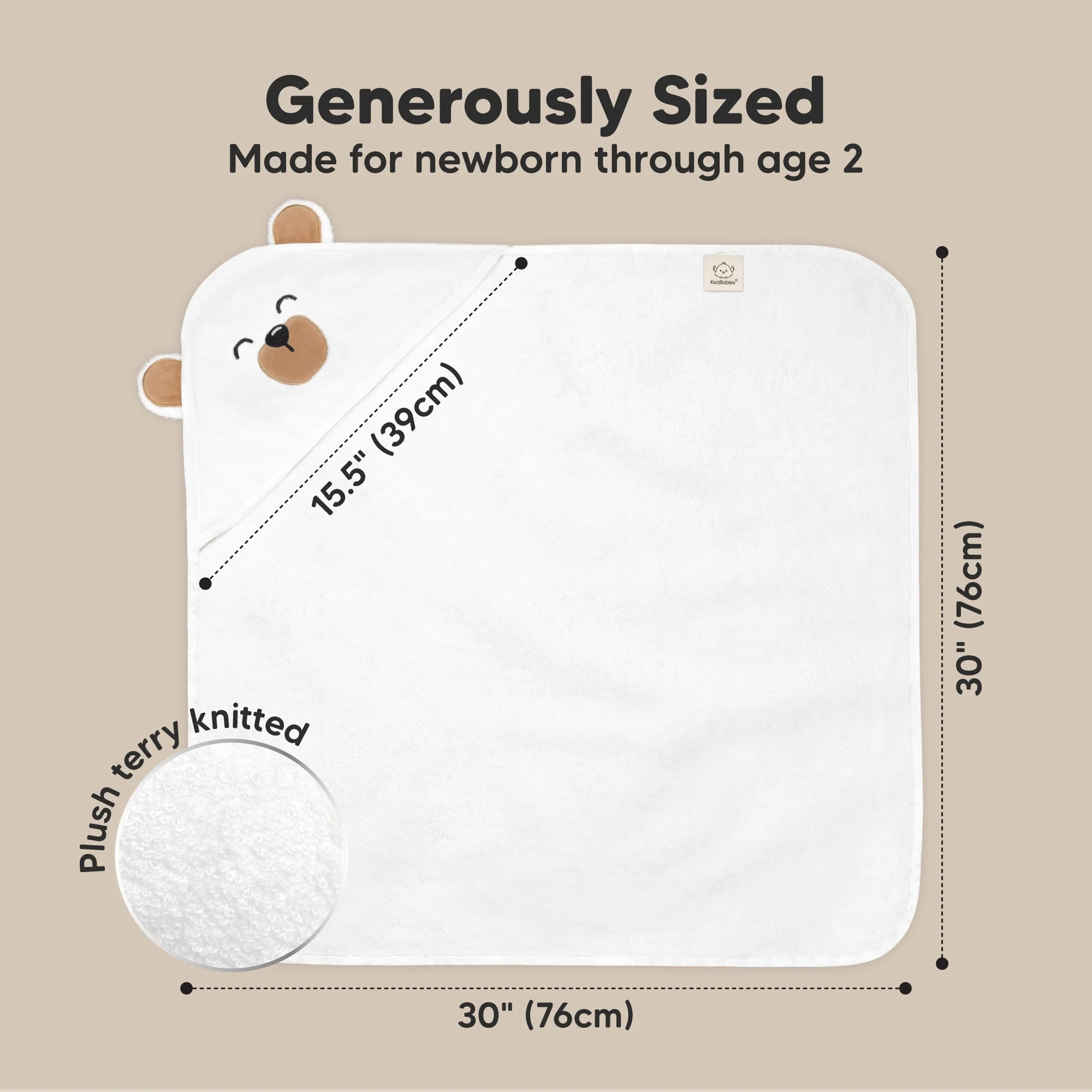 Keababies Cuddle Baby Hooded Towel - Image 3