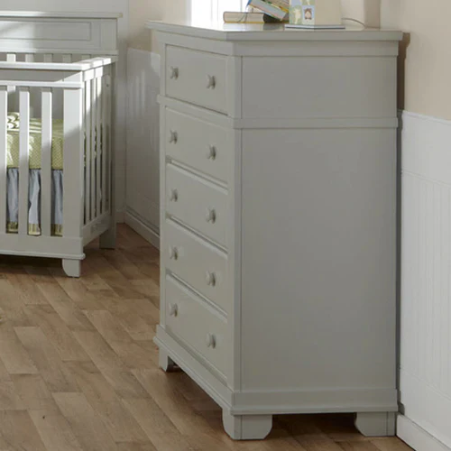 Pali Napoli Flat Top Convertible Crib and Double Dresser w/Conversion Rails - Stone - Image 3