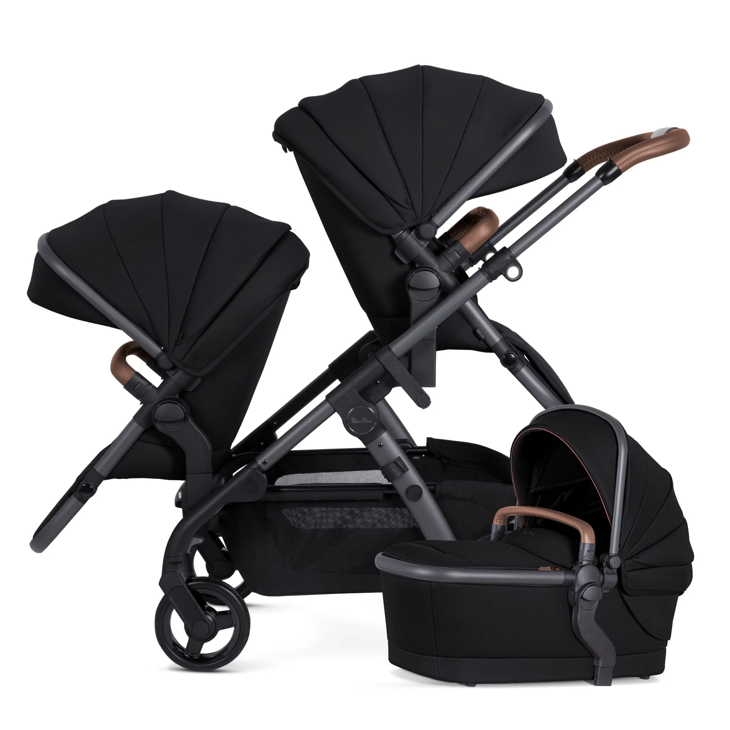 Silver Cross Wave 3 Complete Single to Double Stroller w/ Bassinet & Tandem Seat - Image 14