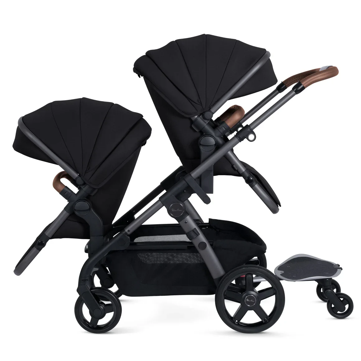 Silver Cross Wave 3 Complete Single to Double Stroller w/ Bassinet & Tandem Seat - Image 23