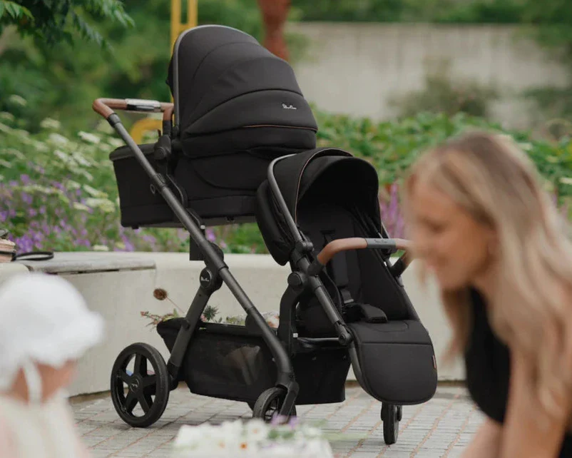 Silver Cross Wave 3 Complete Single to Double Stroller w/ Bassinet & Tandem Seat - Image 3