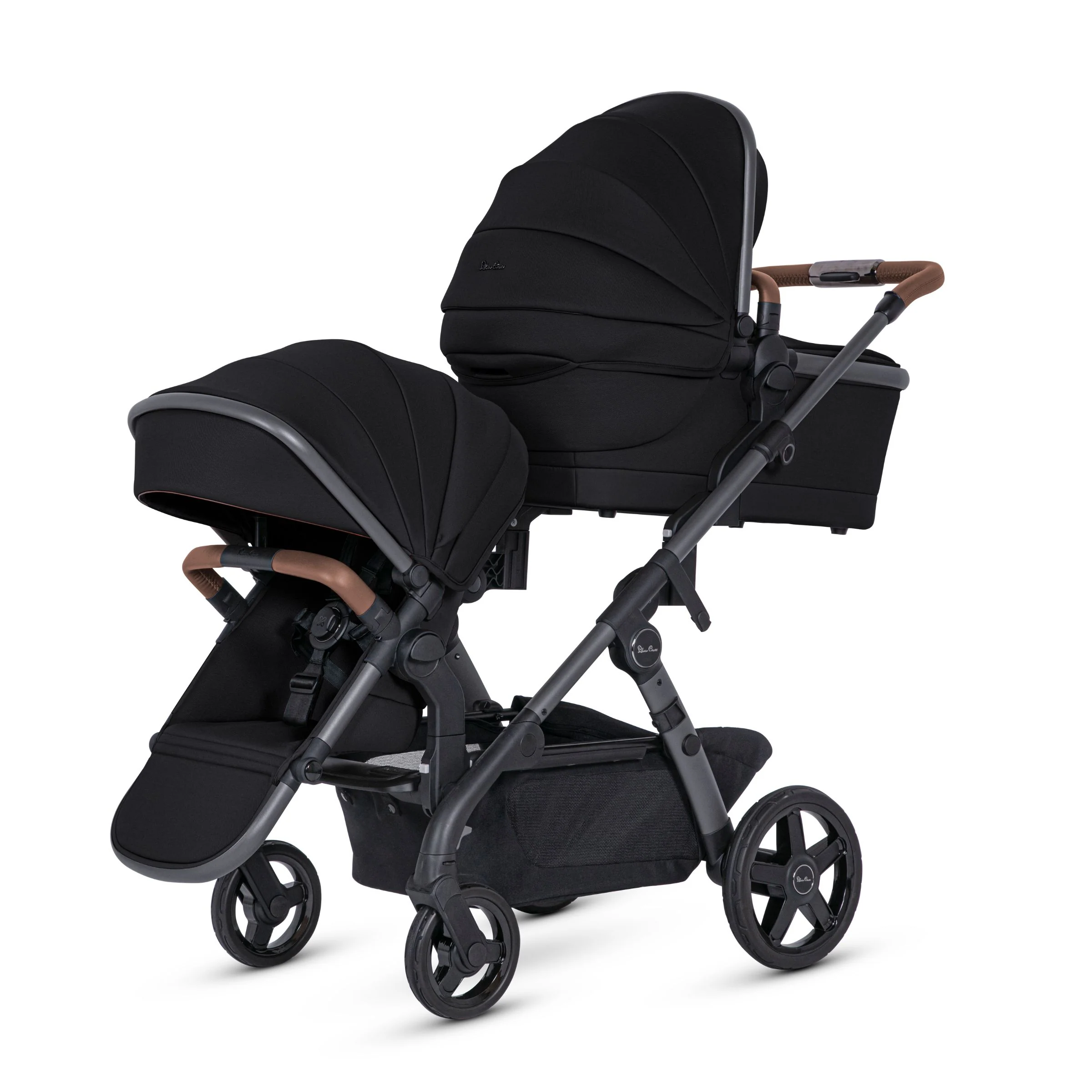 Silver Cross Wave 3 Complete Single to Double Stroller w/ Bassinet & Tandem Seat - Image 6
